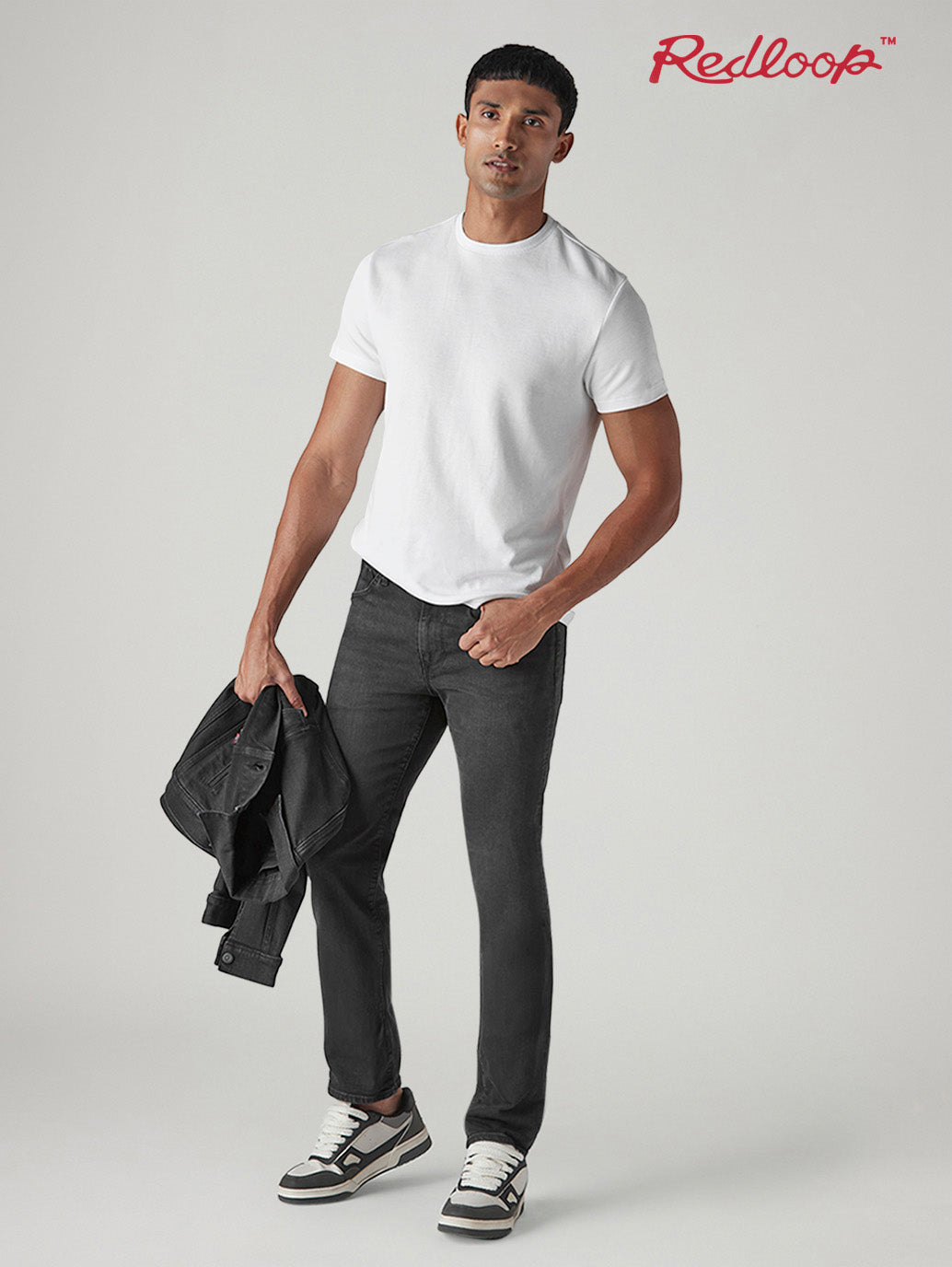 Men's 511 Charcoal Grey Slim Fit Mid Rise Redloop Jeans
