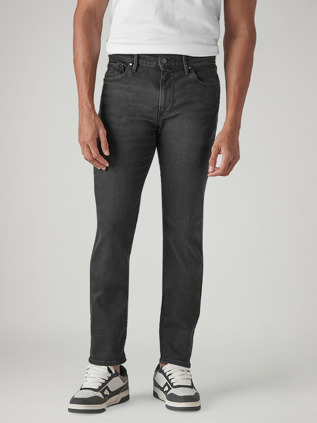 Men's 511 Charcoal Grey Slim Fit Mid Rise Redloop Jeans - Front View