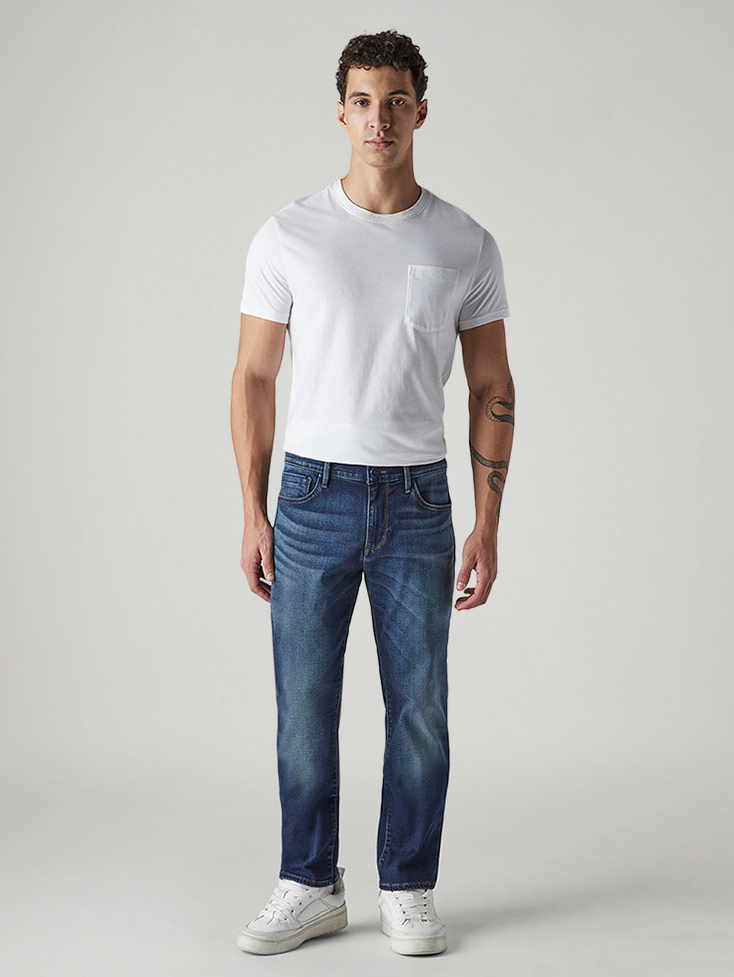 Men's 511 Indigo Slim Fit Mid Rise Redloop Jeans - Front View