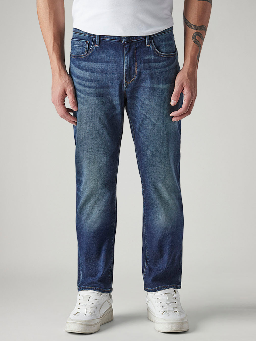 Men's 511 Indigo Slim Fit Mid Rise Redloop Jeans - Front View