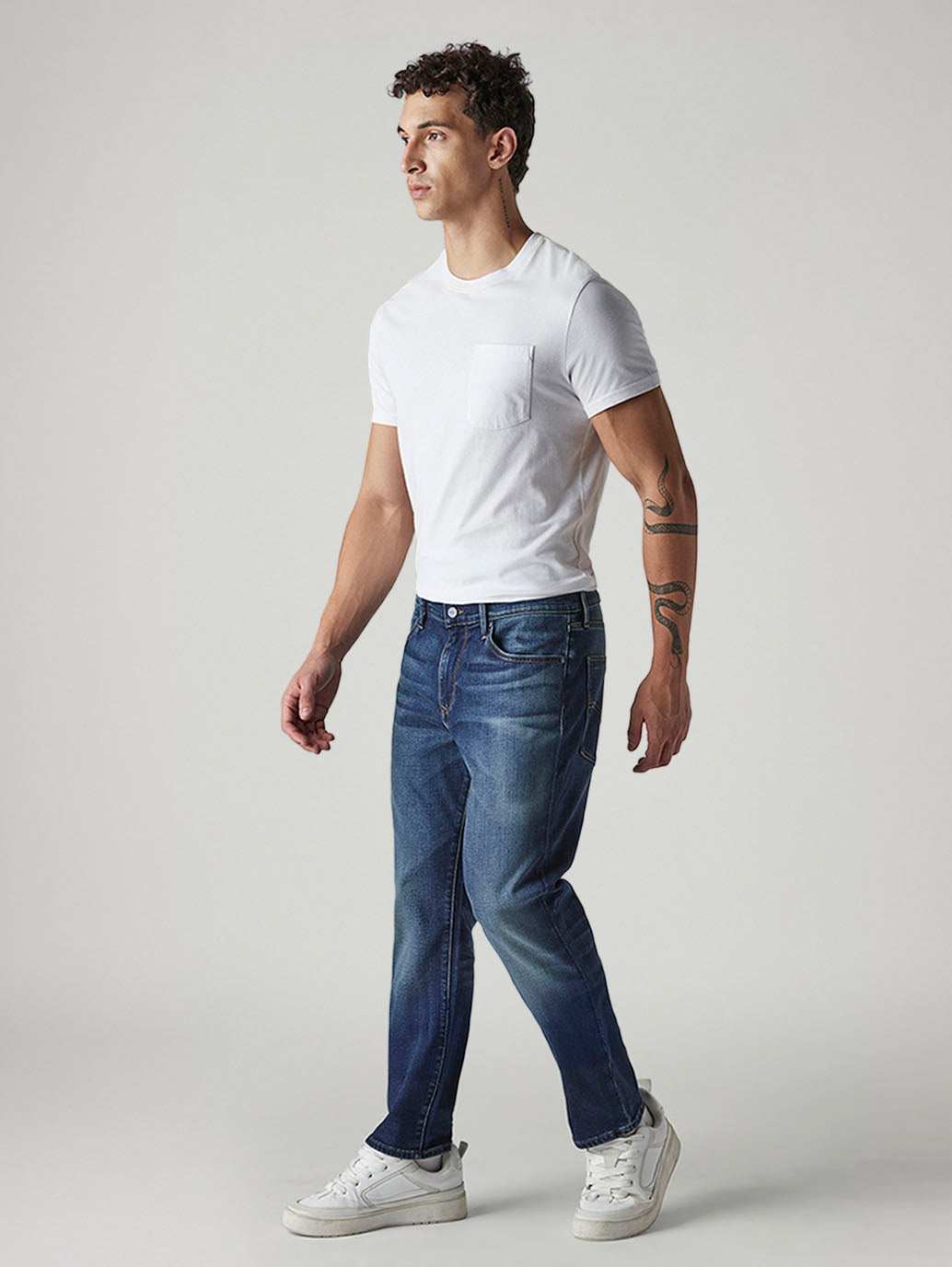 Men's 511 Indigo Slim Fit Mid Rise Redloop Jeans - Side View
