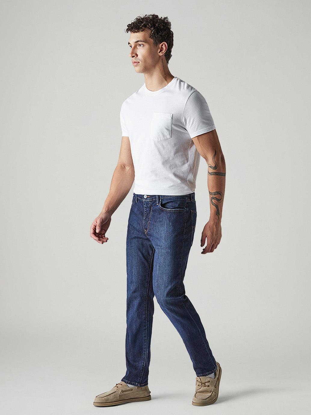 Men's 511 Indigo Slim Fit Mid Rise Redloop Jeans - Side View