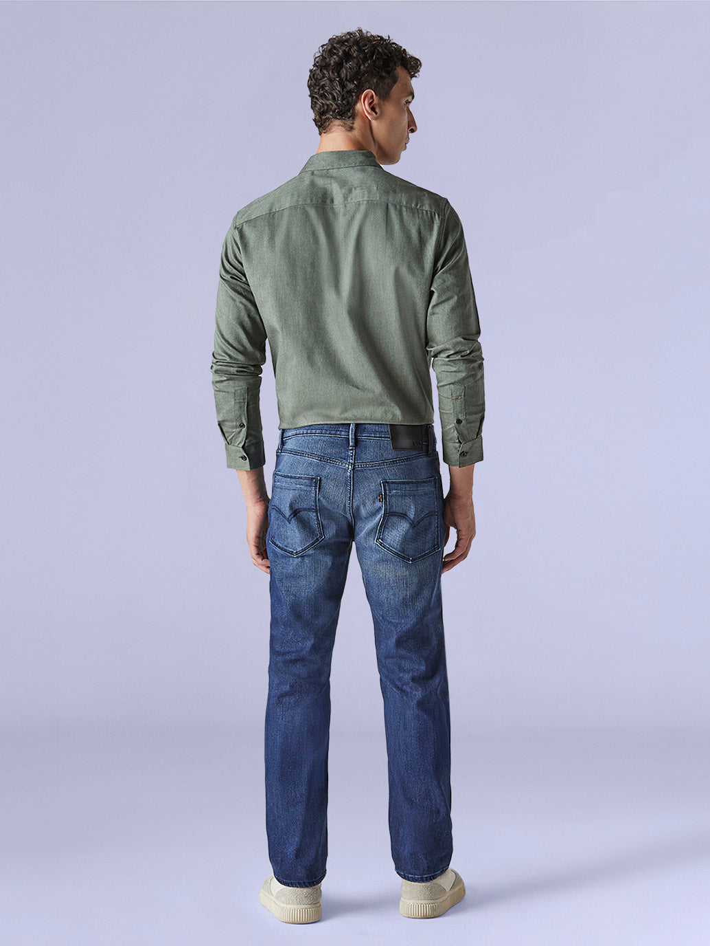 Men's Redloop 511 Blue Slim Fit Mid Rise Jeans - Back View