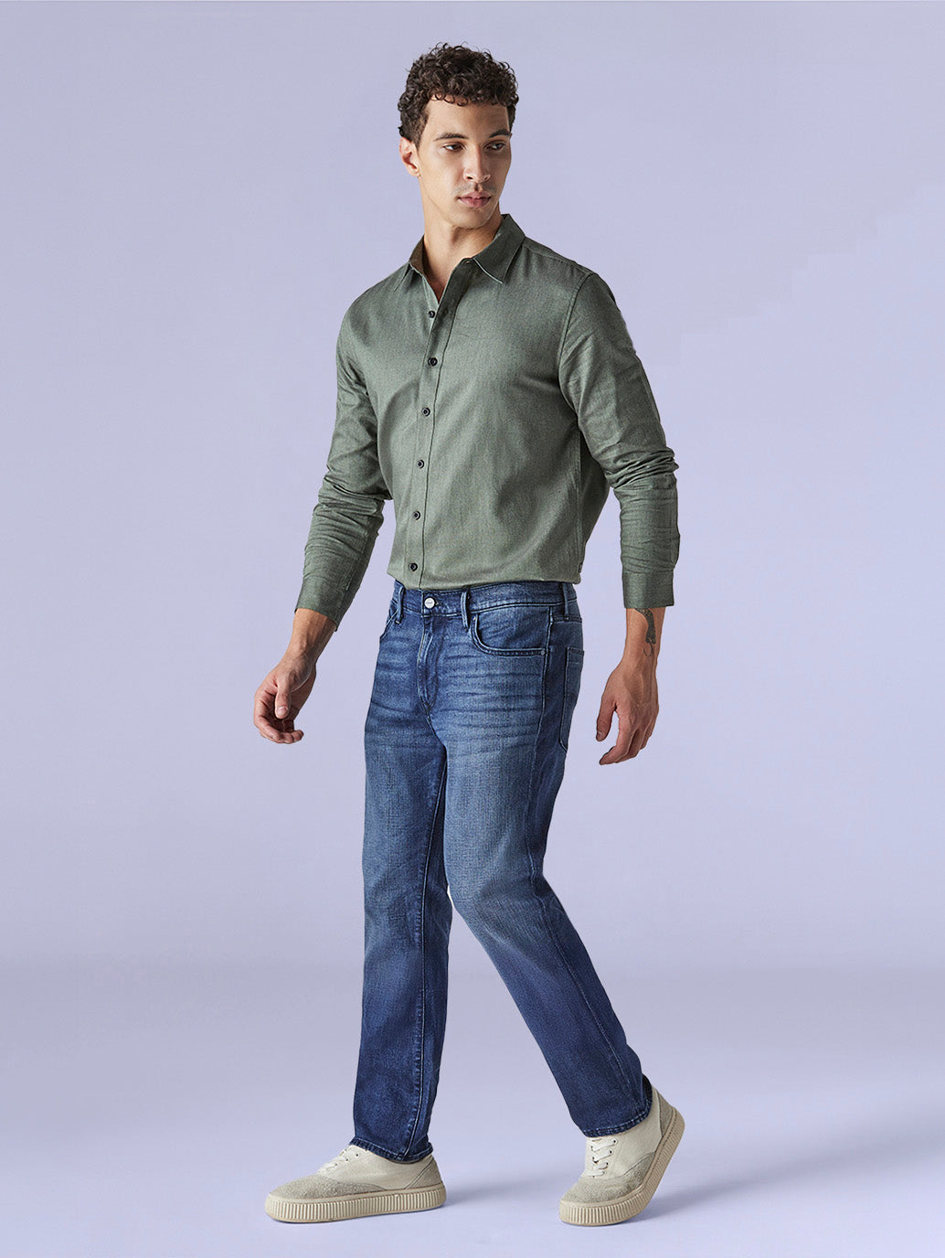 Men's Redloop 511 Blue Slim Fit Mid Rise Jeans - Side View