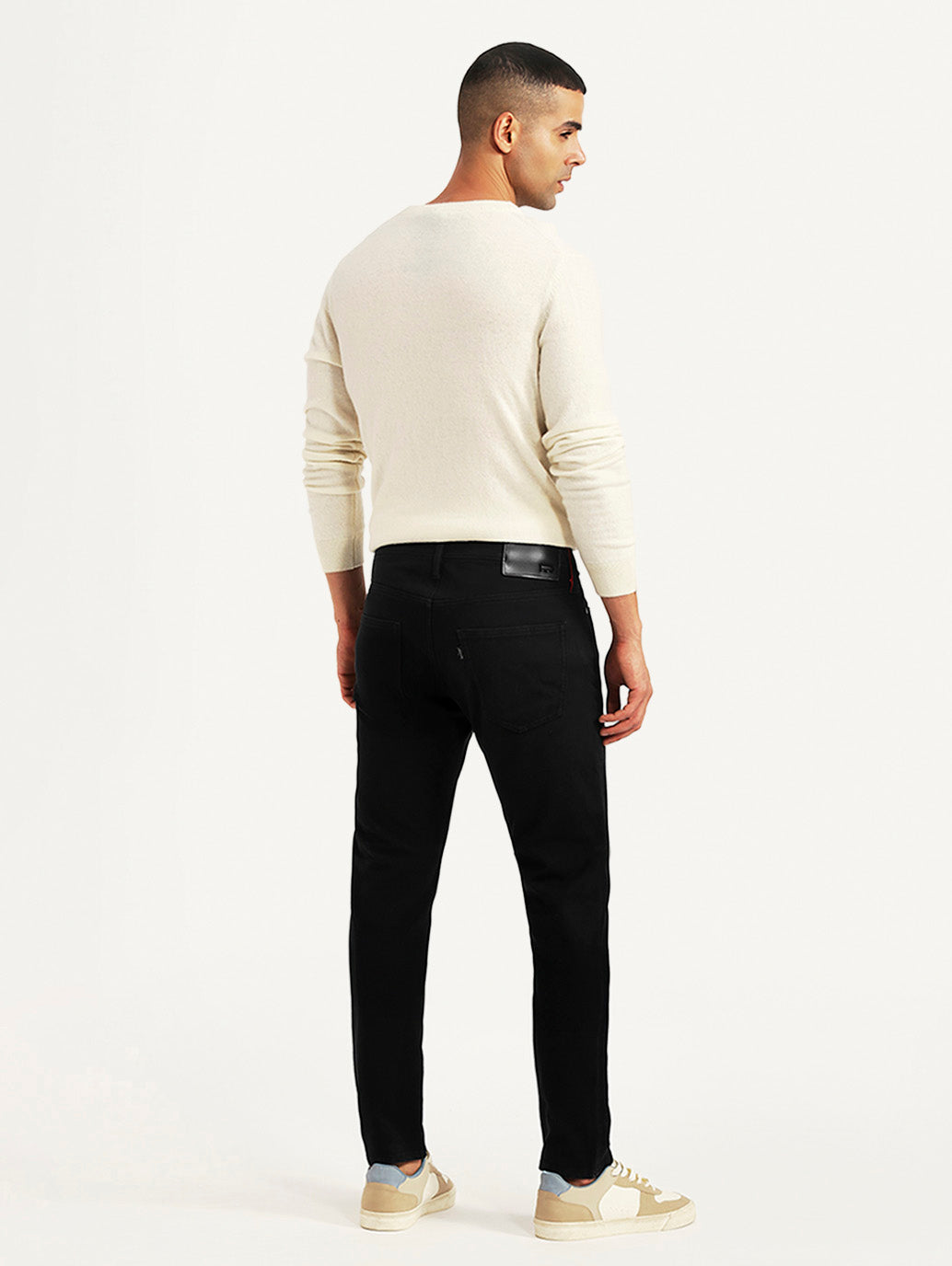 Men's Redloop 512 Black Slim Tapered Fit Mid Rise Jeans - Back View
