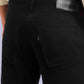 Men's Redloop 512 Black Slim Tapered Fit Mid Rise Jeans - 7f9b51fd-1a56-444e-b0aa-19569cae5b62 View