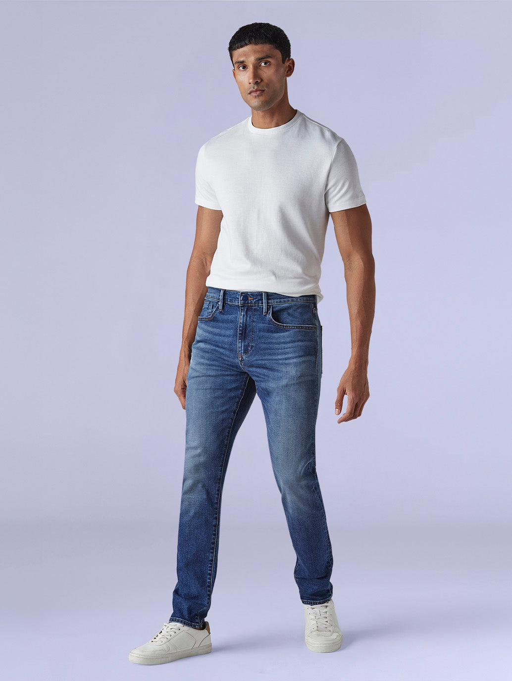Men's 512 Blue Slim Tapered Fit Mid Rise Redloop Jeans - Front View