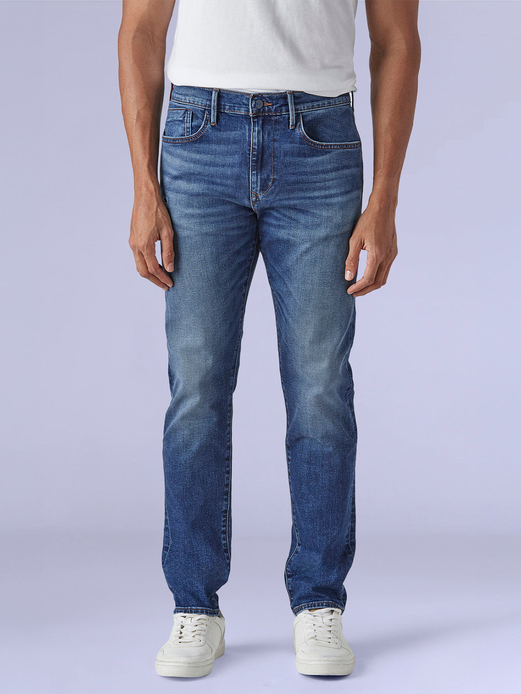 Men's 512 Blue Slim Tapered Fit Mid Rise Redloop Jeans - Front View