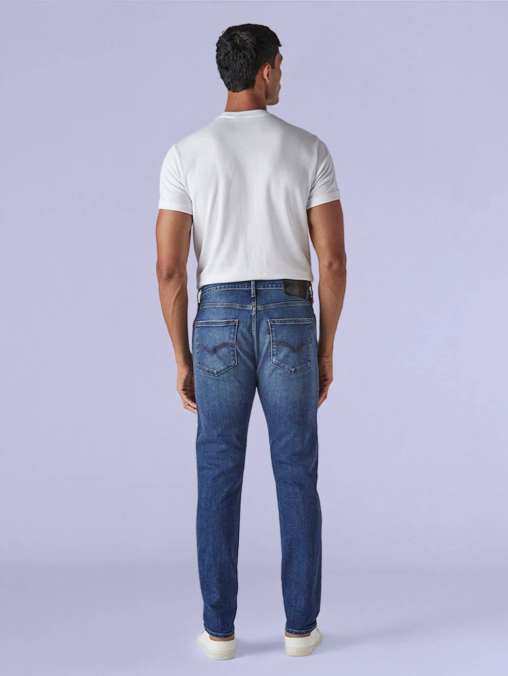 Men's 512 Blue Slim Tapered Fit Mid Rise Redloop Jeans - Back View