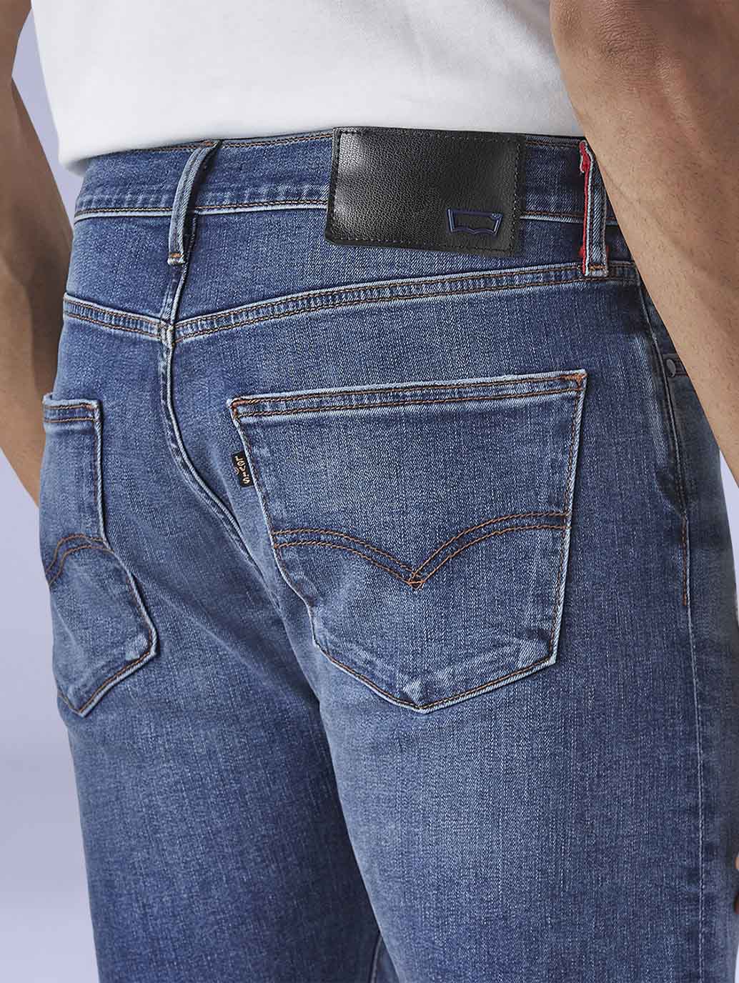 Men's 512 Blue Slim Tapered Fit Mid Rise Redloop Jeans - Detail View
