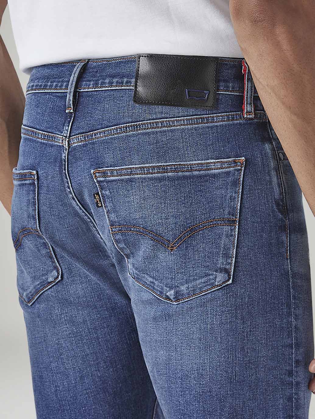 Men's 512 Blue Slim Tapered Fit Mid Rise Redloop Jeans - 20 View