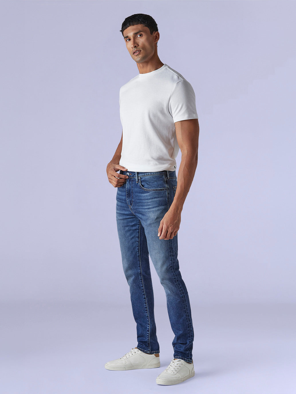 Men's 512 Blue Slim Tapered Fit Mid Rise Redloop Jeans - Side View