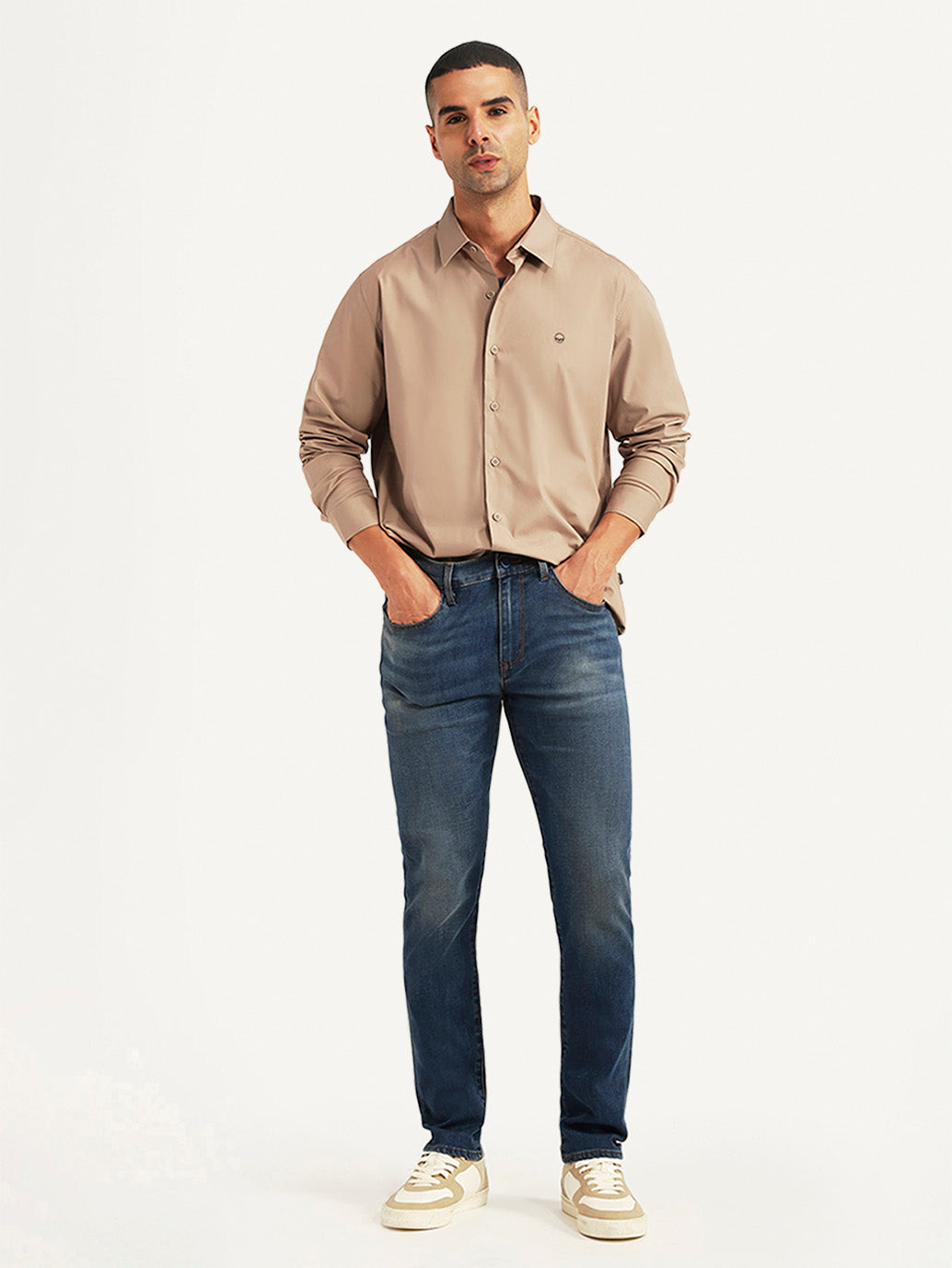 Men's Redloop 512 Blue Slim Tapered Fit Mid Rise Jeans