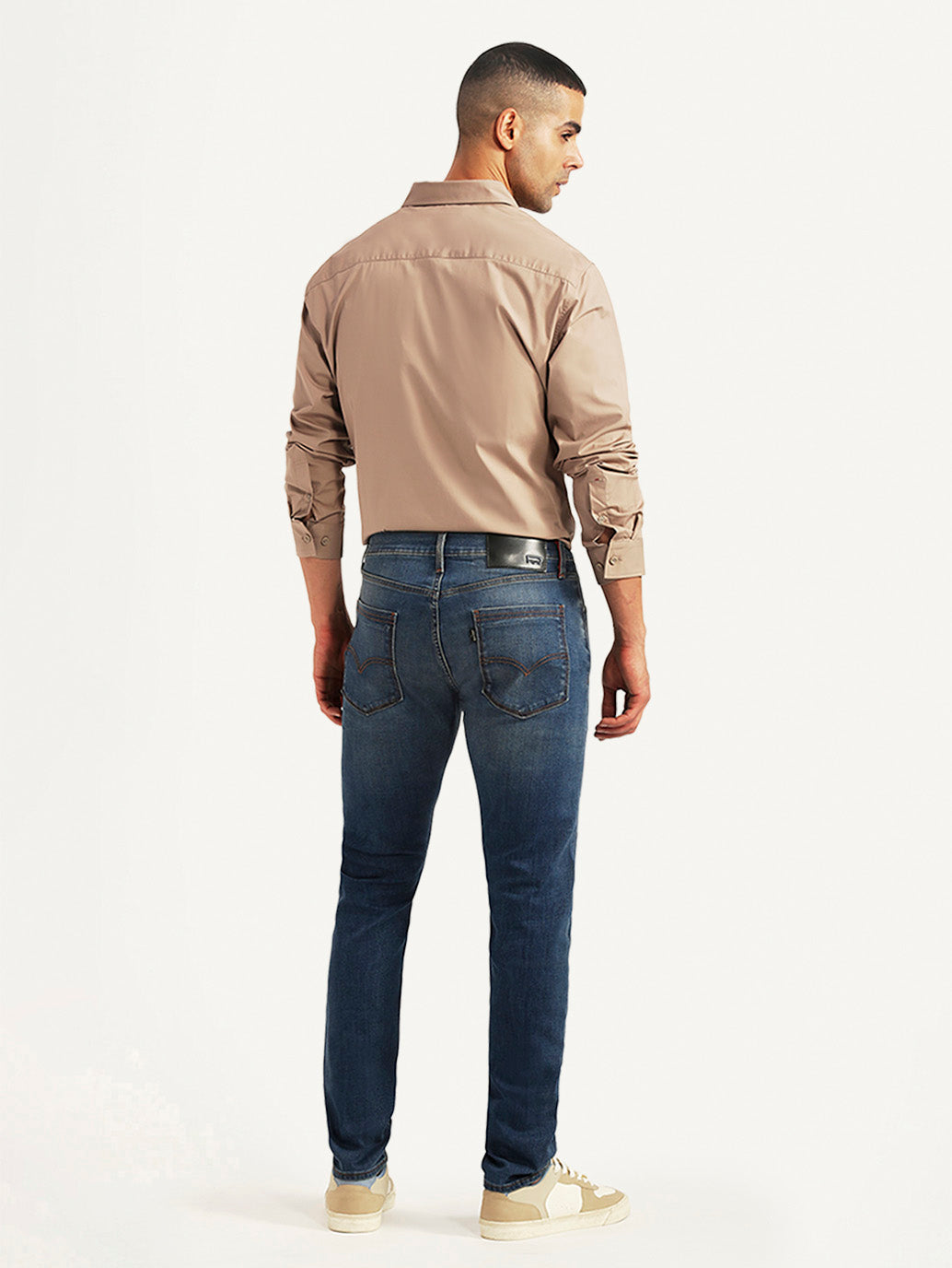 Men's Redloop 512 Blue Slim Tapered Fit Mid Rise Jeans - Back View