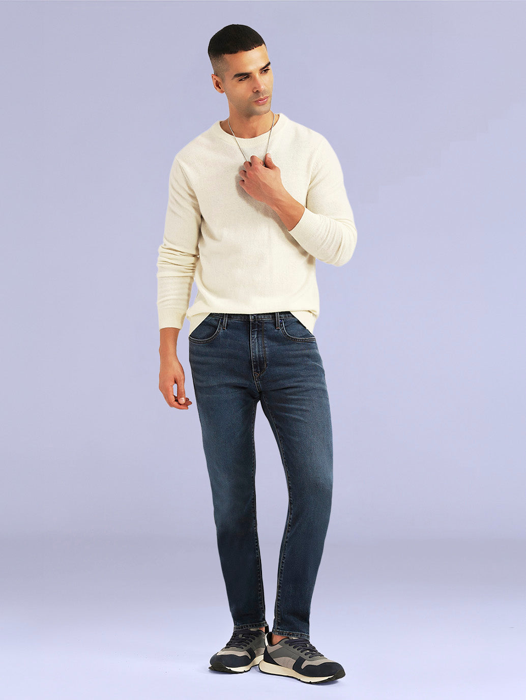 Men's Redloop 512 Blue Slim Tapered Fit Mid Rise Jeans
