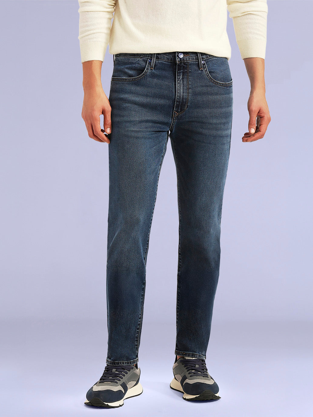 Men's Redloop 512 Blue Slim Tapered Fit Mid Rise Jeans - 7d4f3bb7-31bd-4829-b9ff-27494575c9e1 View