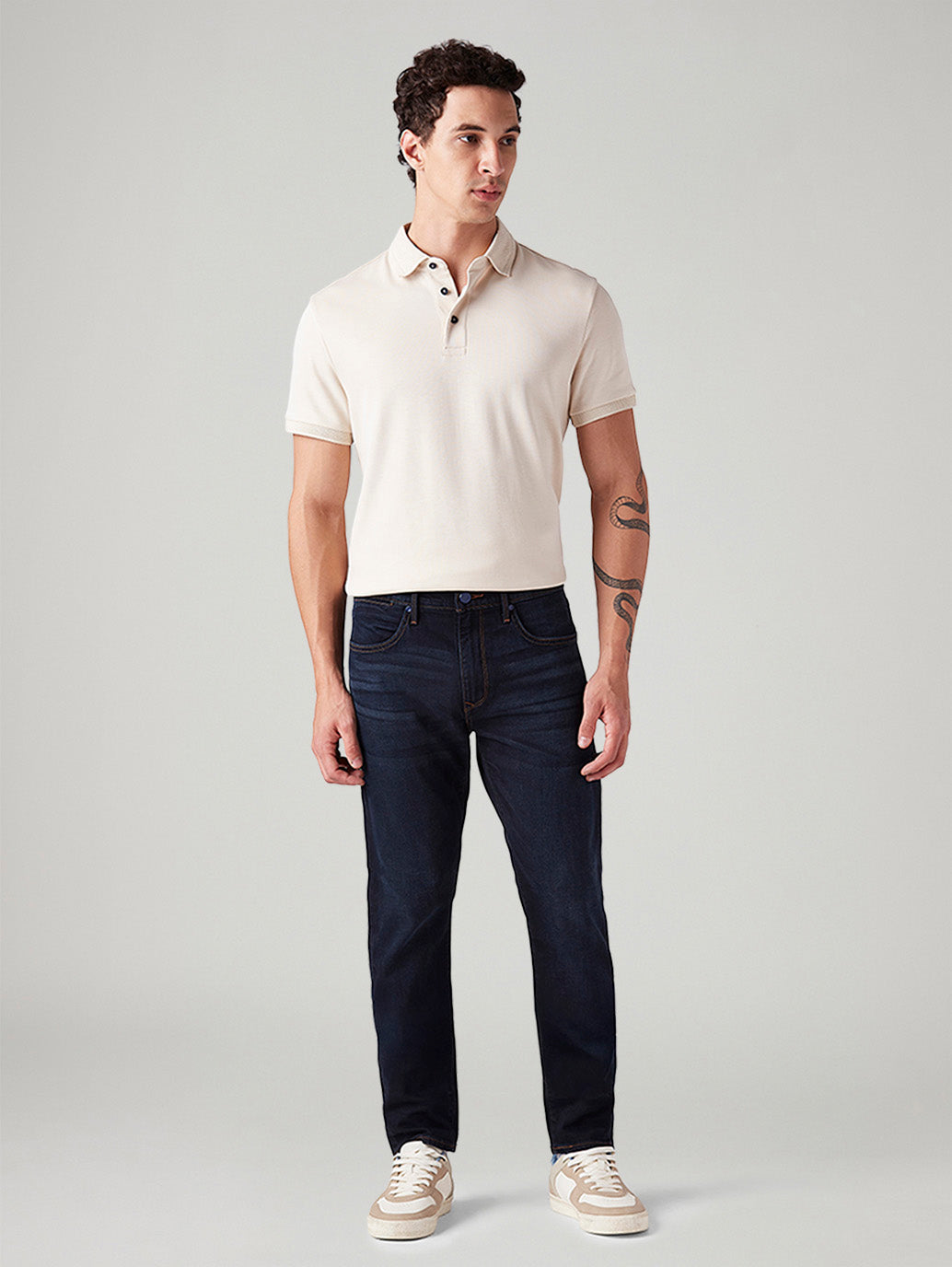 Men's 512 Dark Blue Slim Tapered Fit Mid Rise Jeans - Front View