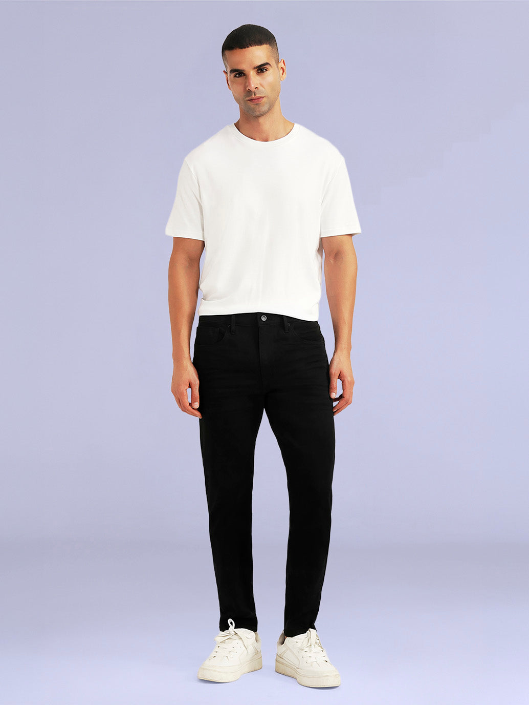 Men's Redloop 512 Black Slim Tapered Fit Mid Rise Jeans - 74e57942-f5ca-4302-b3c2-d774d440239e View