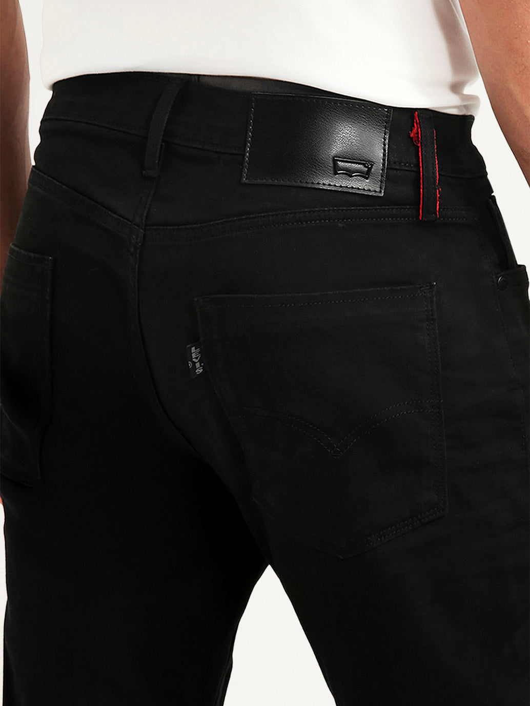 Men's Redloop 512 Black Slim Tapered Fit Mid Rise Jeans - Detail View