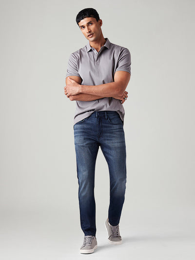 Men's 512 Dark-Blue Slim Tapered Fit Mid Rise Jeans-image-49