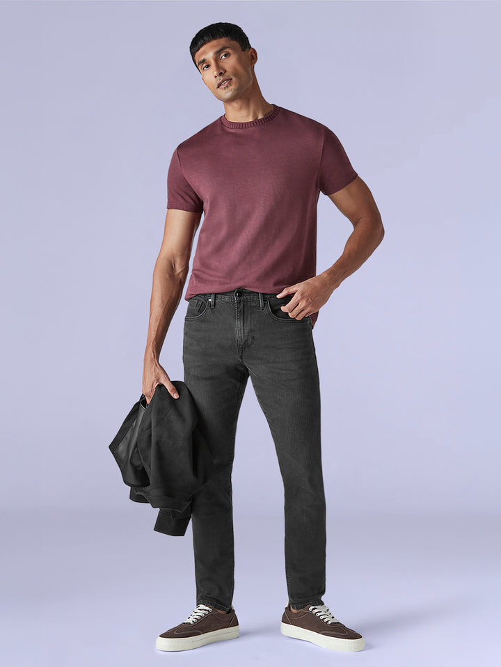 Men's 512 Charcoal Grey Slim Tapered Fit Mid Rise Redloop Jeans