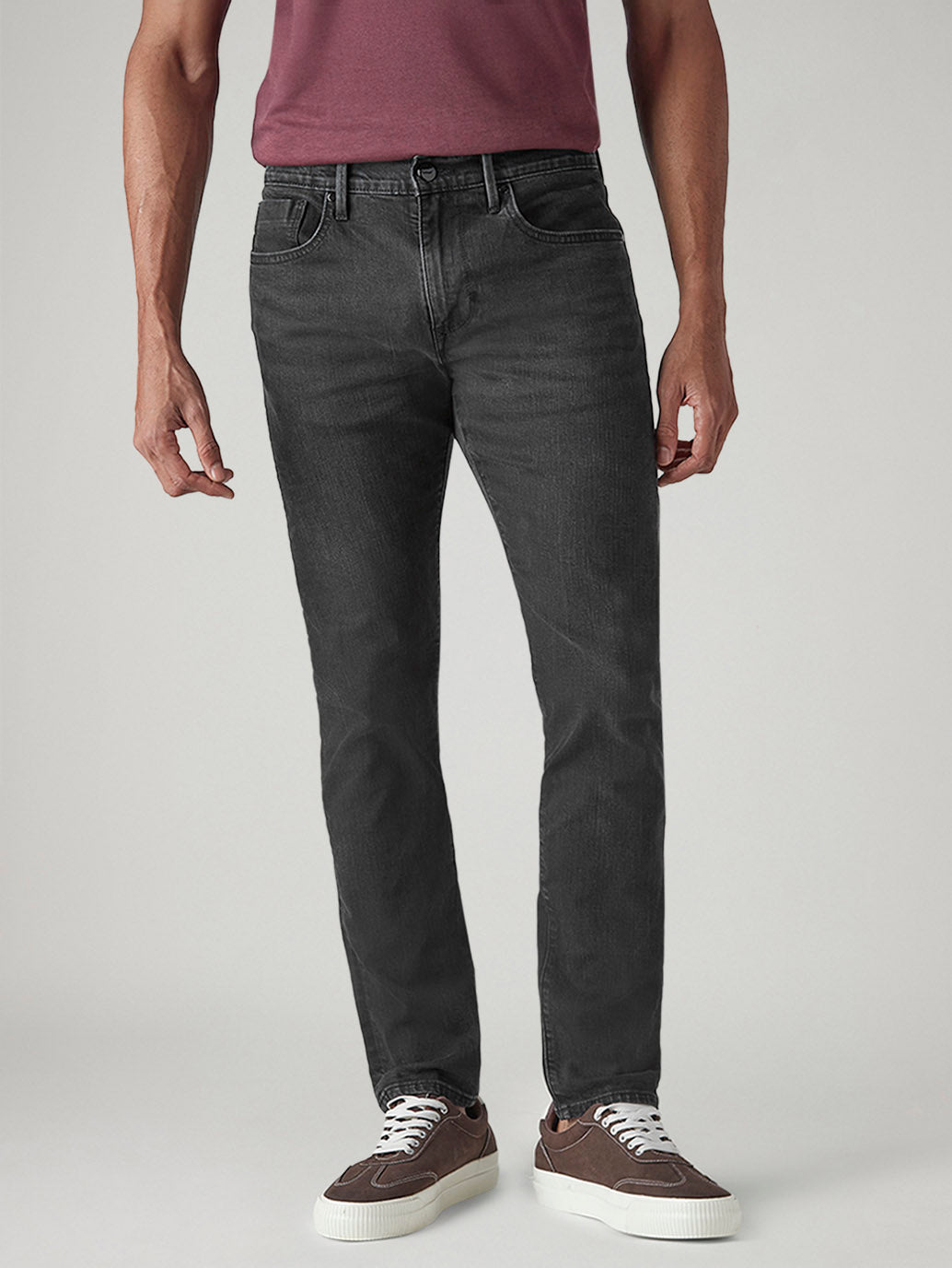 Men's 512 Charcoal Grey Slim Tapered Fit Mid Rise Redloop Jeans - 20 View