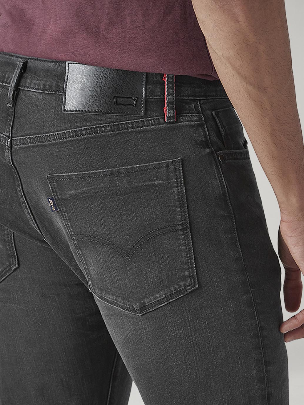 Men's 512 Charcoal Grey Slim Tapered Fit Mid Rise Redloop Jeans - 20 View