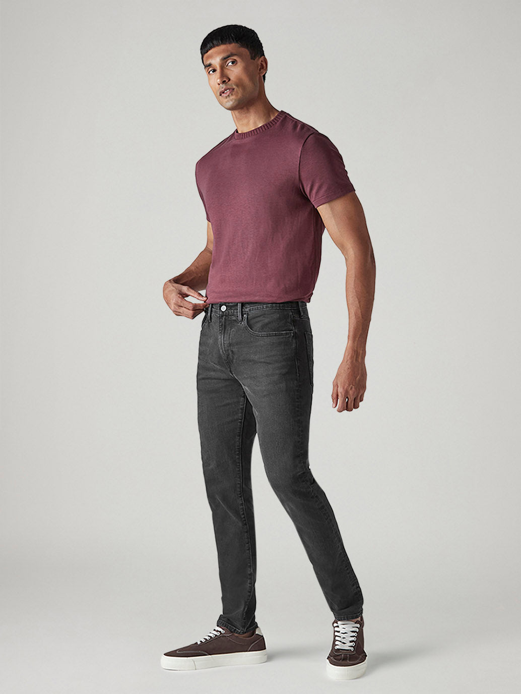 Men's 512 Charcoal Grey Slim Tapered Fit Mid Rise Redloop Jeans - 20 View