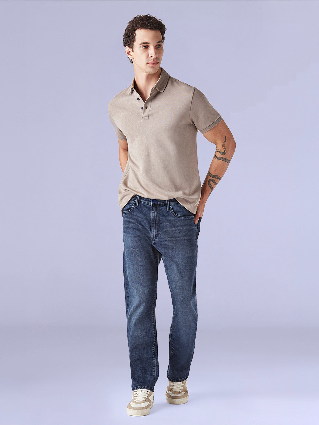Men's 513 Blue Slim Straight Fit Mid Rise Redloop Jeans