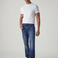 Men's 513 Blue Slim Straight Fit Mid Rise Redloop Jeans - Styleshot View