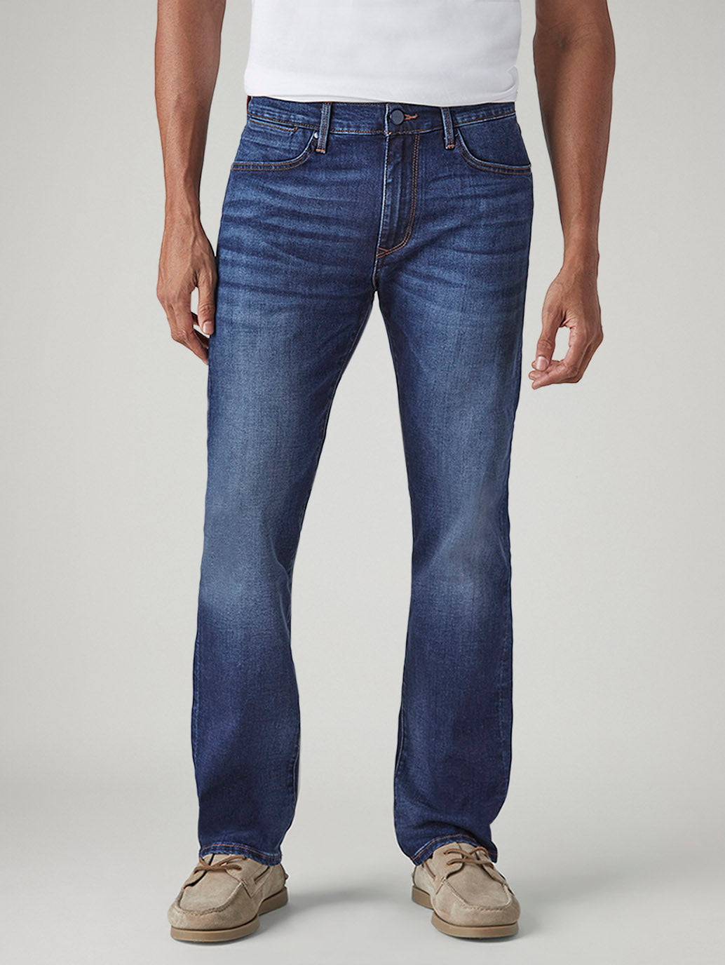 Men's 513 Blue Slim Straight Fit Mid Rise Redloop Jeans - Front View