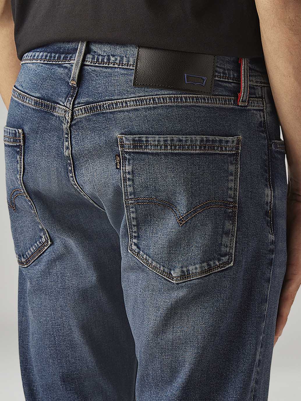 Men's 513 Blue Slim Straight Fit Mid Rise Redloop Jeans - 20 View