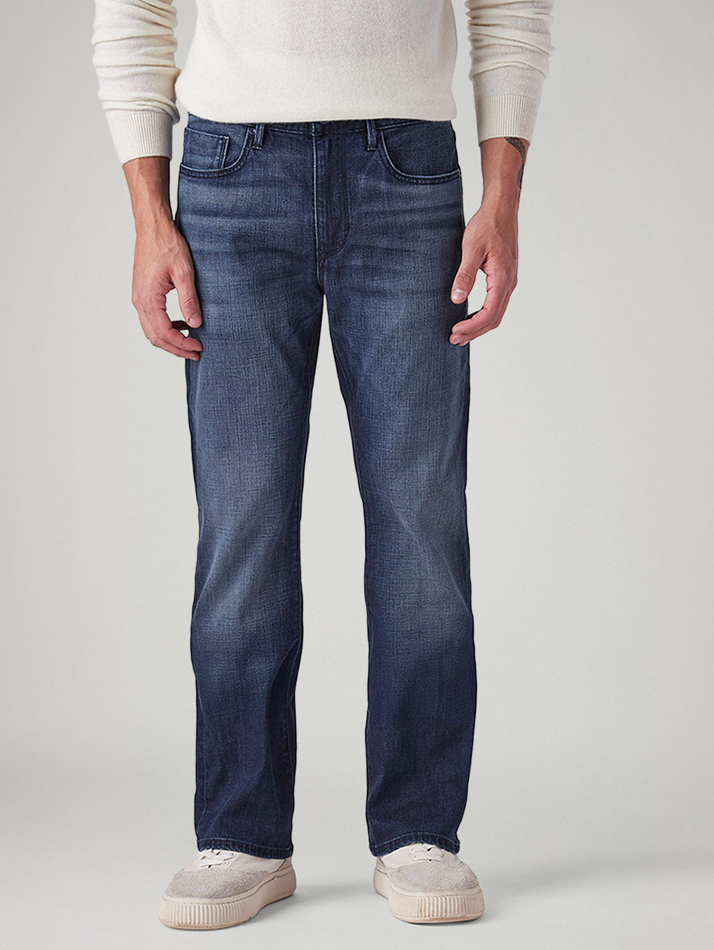 Men's 513 Blue Slim Straight Fit Mid Rise Redloop Jeans - Front View