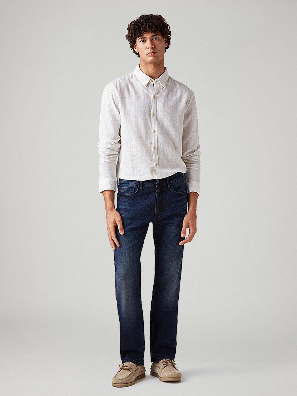 Men's 513 Indigo Slim Straight Fit Mid Rise Redloop Jeans - Front View