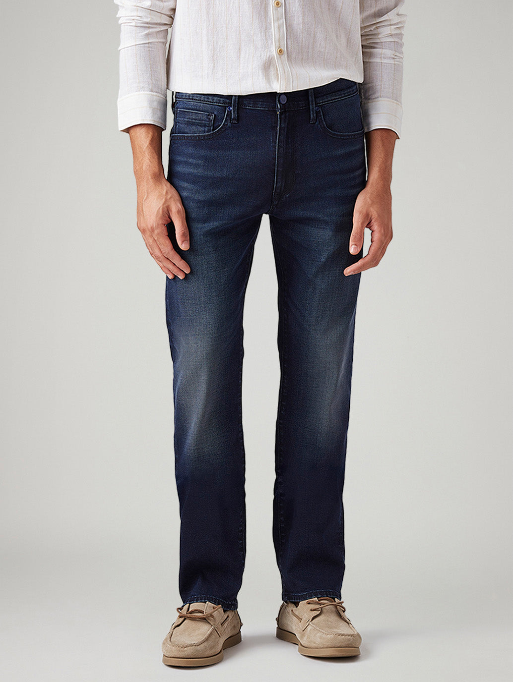 Men's 513 Indigo Slim Straight Fit Mid Rise Redloop Jeans - Front View