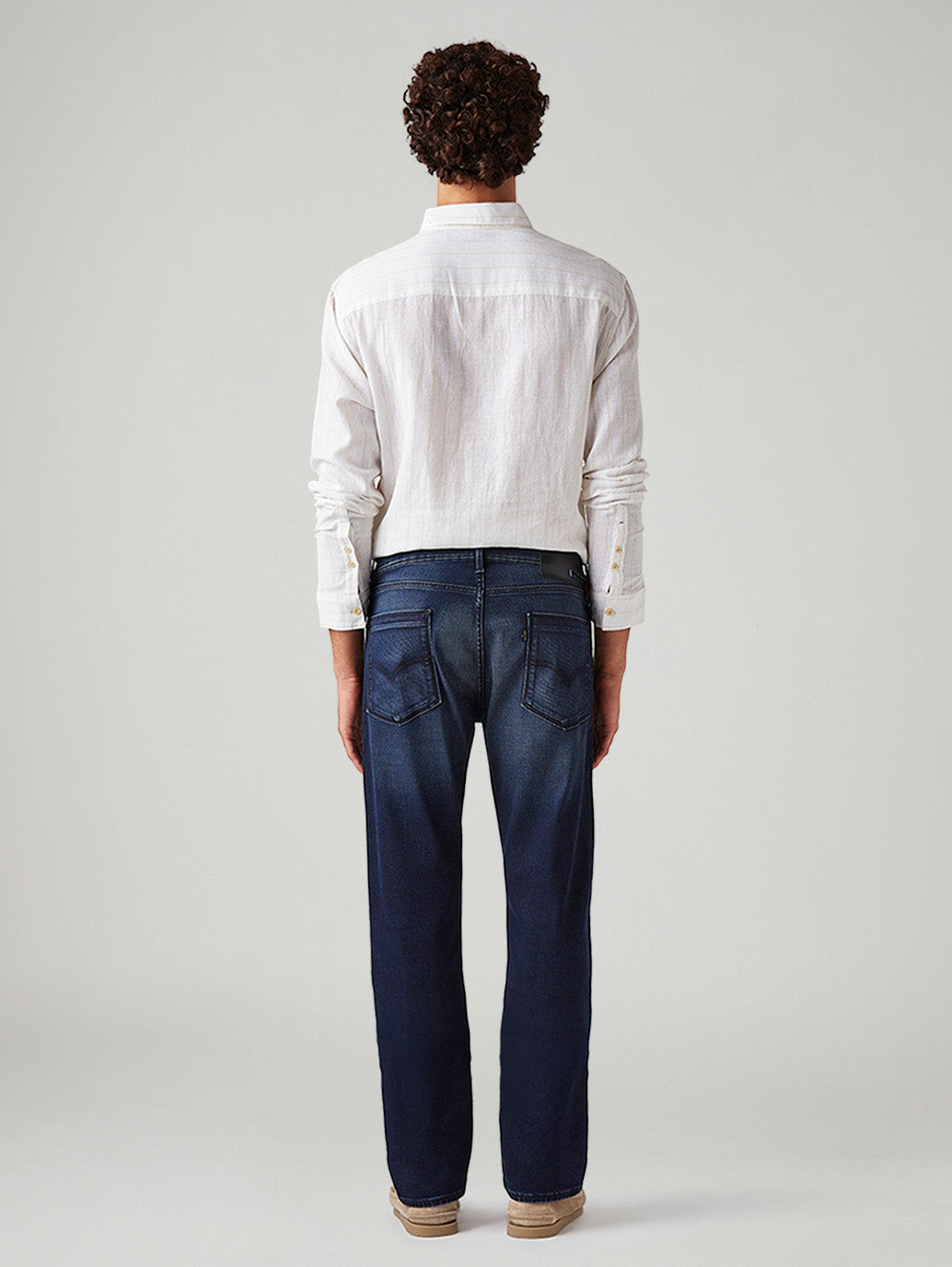 Men's 513 Indigo Slim Straight Fit Mid Rise Redloop Jeans - Back View