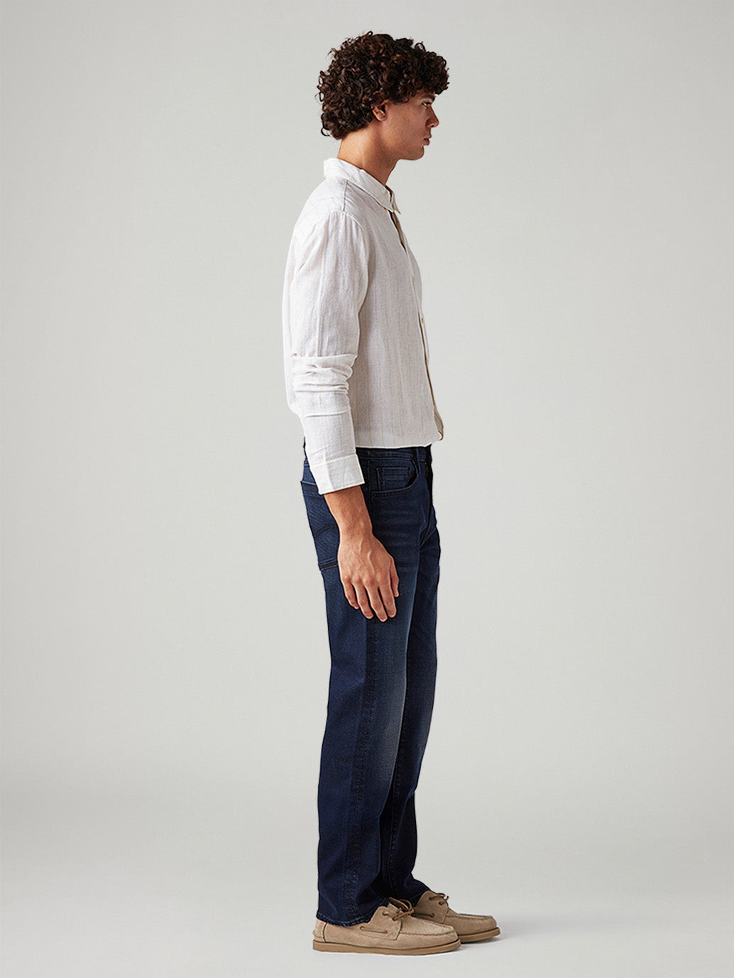 Men's 513 Indigo Slim Straight Fit Mid Rise Redloop Jeans - Side View