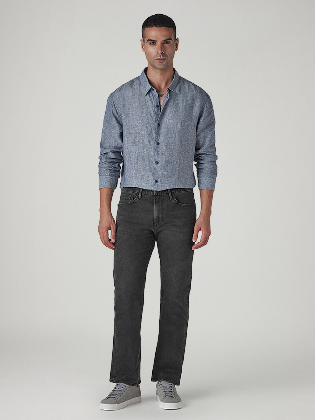 Men's 513 Charcoal Grey Slim Straight Fit Mid Rise Redloop Jeans - Front View