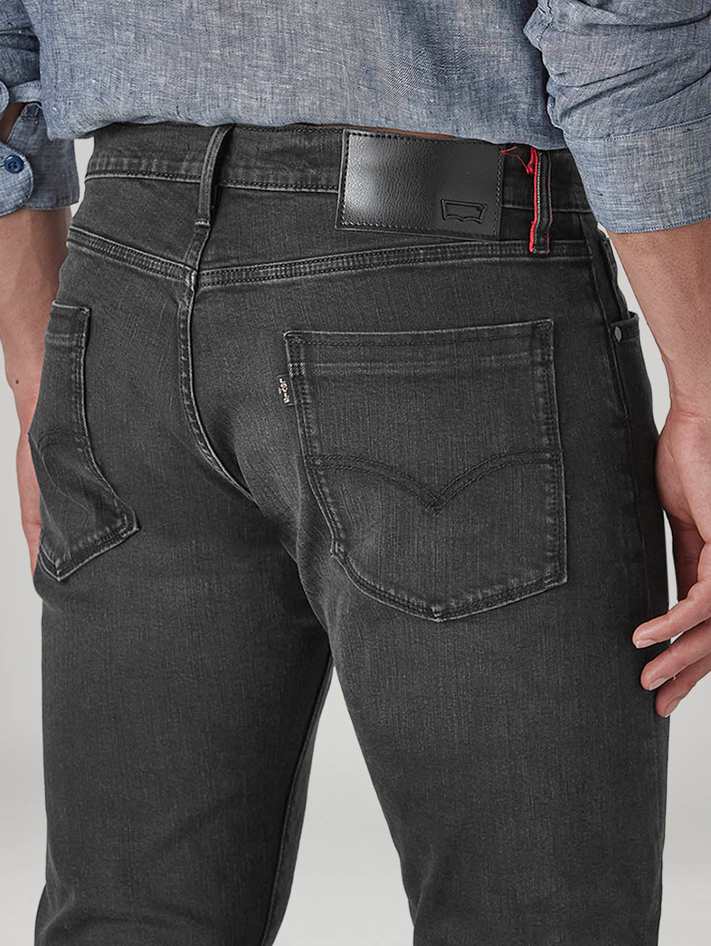 Men's 513 Charcoal Grey Slim Straight Fit Mid Rise Redloop Jeans - 20 View