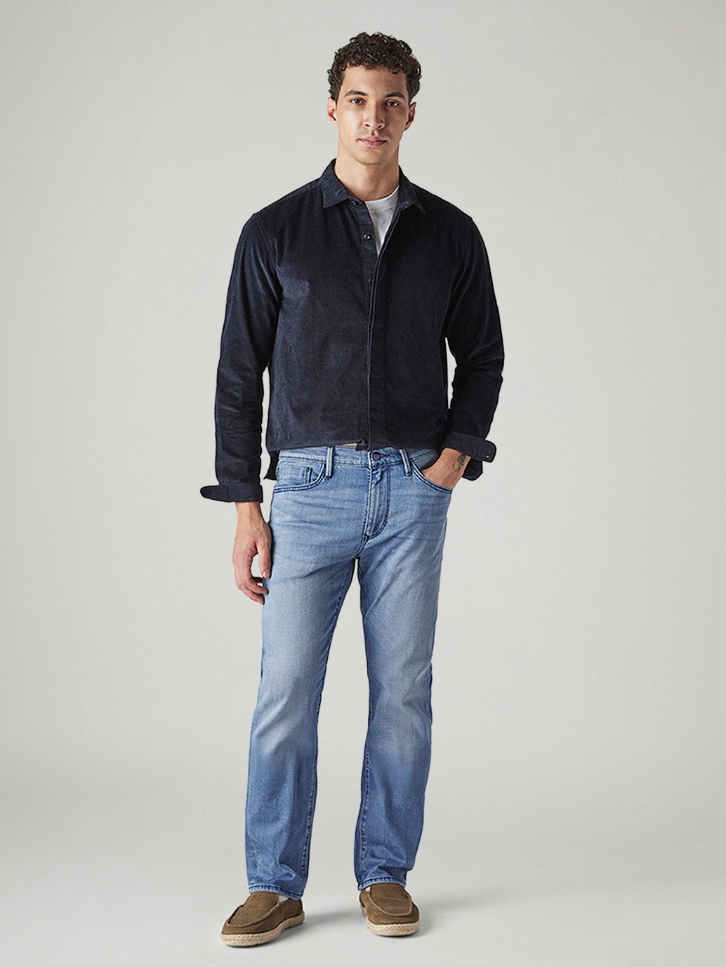 Men's Redloop 513 Indigo Slim Straight Fit Mid Rise Jeans