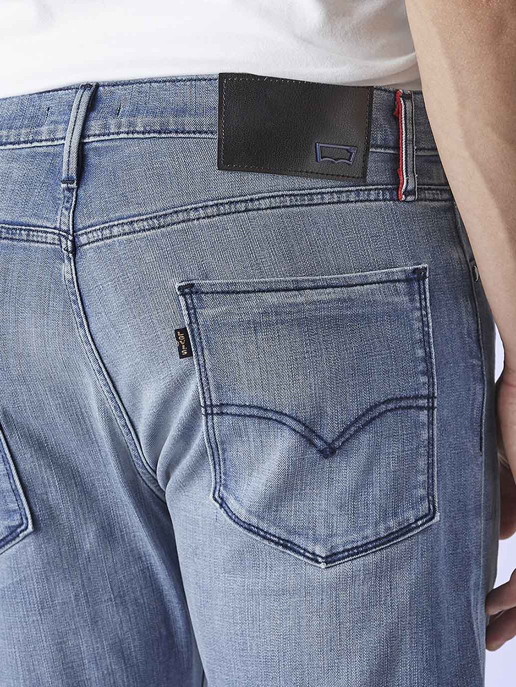 Men's Redloop 513 Indigo Slim Straight Fit Mid Rise Jeans - 697330b0-57a5-46fc-b445-0cb5e91399bc View