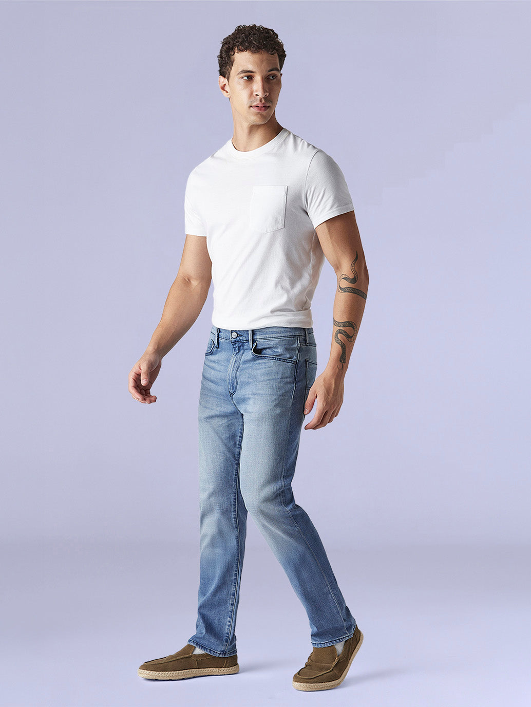 Men's Redloop 513 Indigo Slim Straight Fit Mid Rise Jeans - 1a5c0870-58d7-4e1b-8724-a9ce017fa06d View