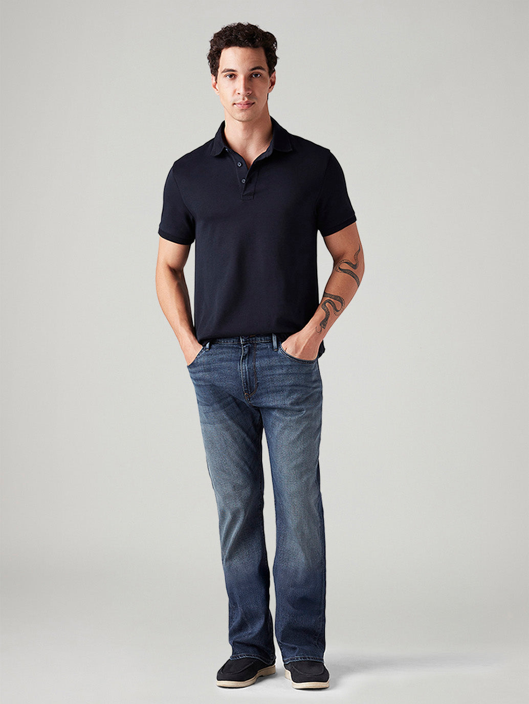 Men's 517 Blue Bootcut Fit Mid Rise Jeans