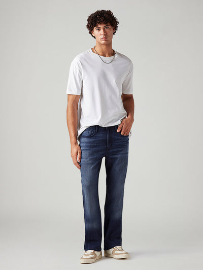 Men's 527 Dark Blue Bootcut Fit Mid Rise Redloop Jeans-image-14