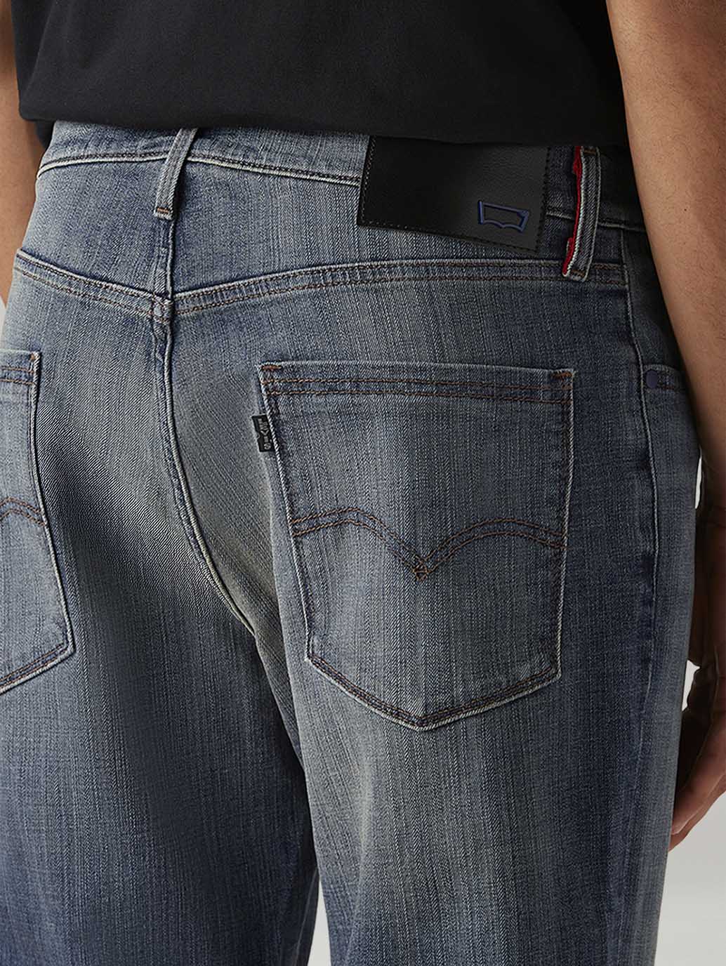 Men's Tinted 541 Blue Tapered Fit Hyper Stretch Jeans - Detail View