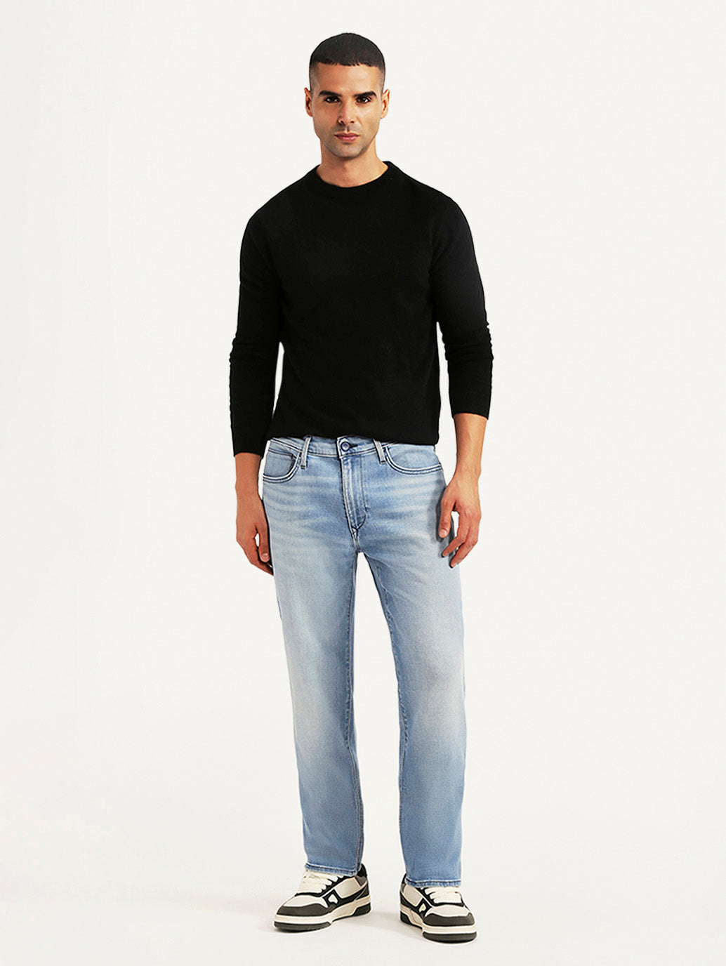 Men's Redloop 541 Light Blue Tapered Fit Mid Rise Jeans - Front View