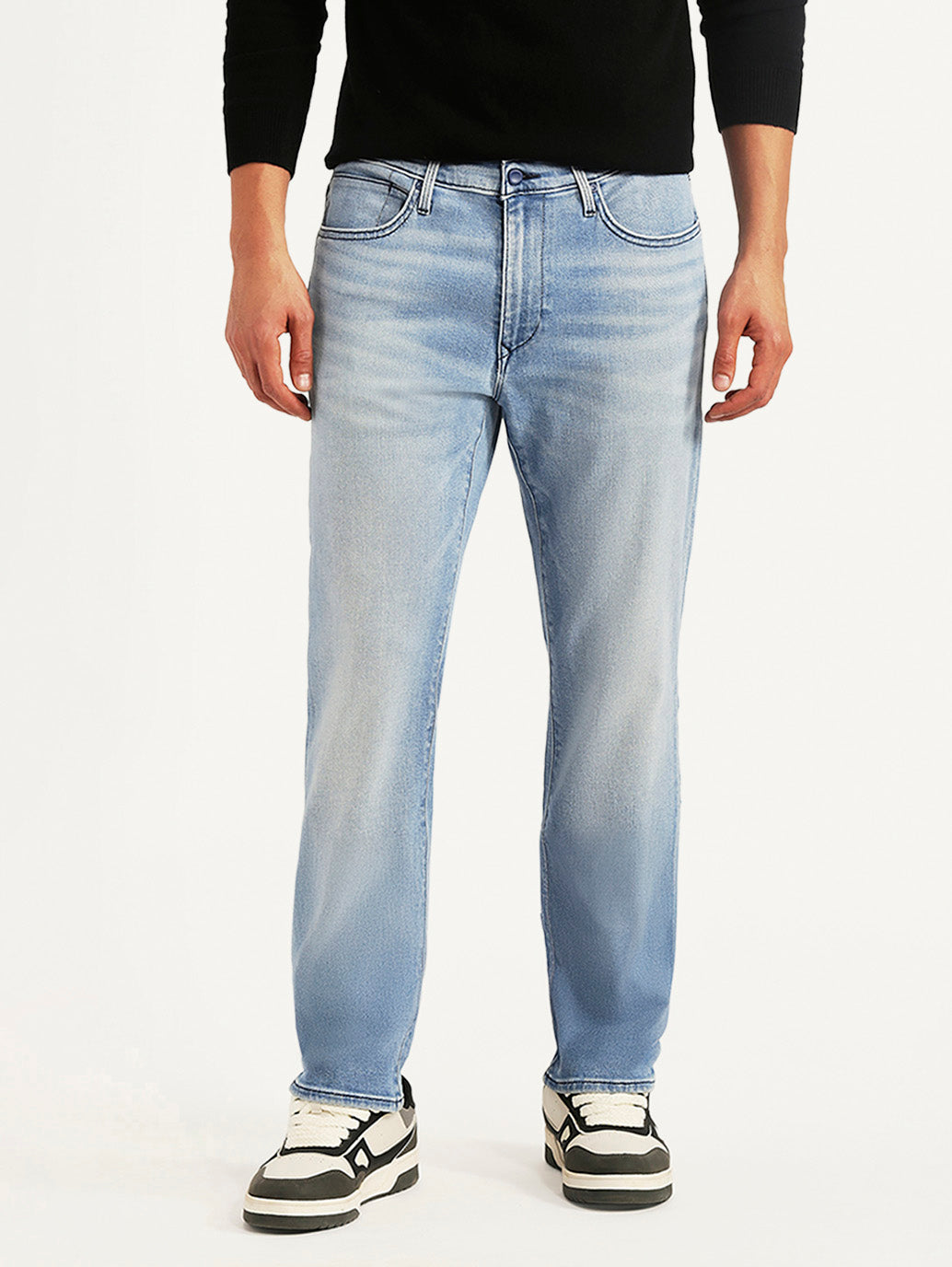 Men's Redloop 541 Light Blue Tapered Fit Mid Rise Jeans - Front View