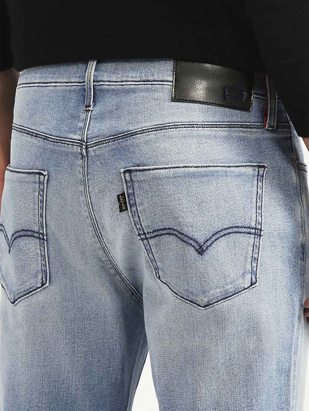 Men's Redloop 541 Light Blue Tapered Fit Mid Rise Jeans - Detail View