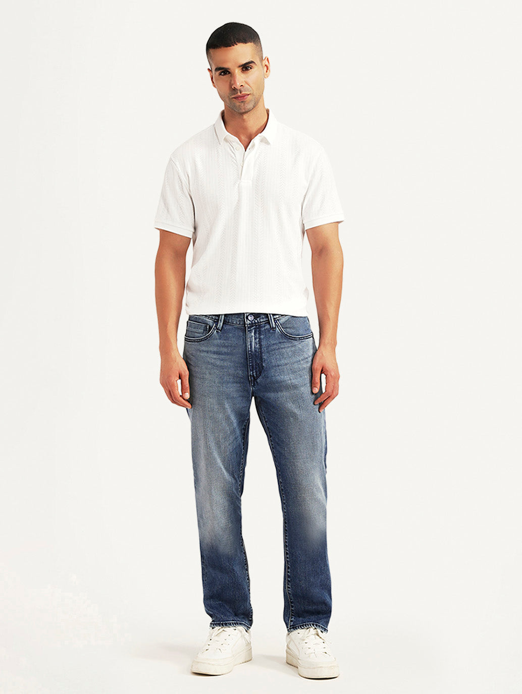 Men's Redloop 541 Blue Tapered Fit Mid Rise Jeans - Front View