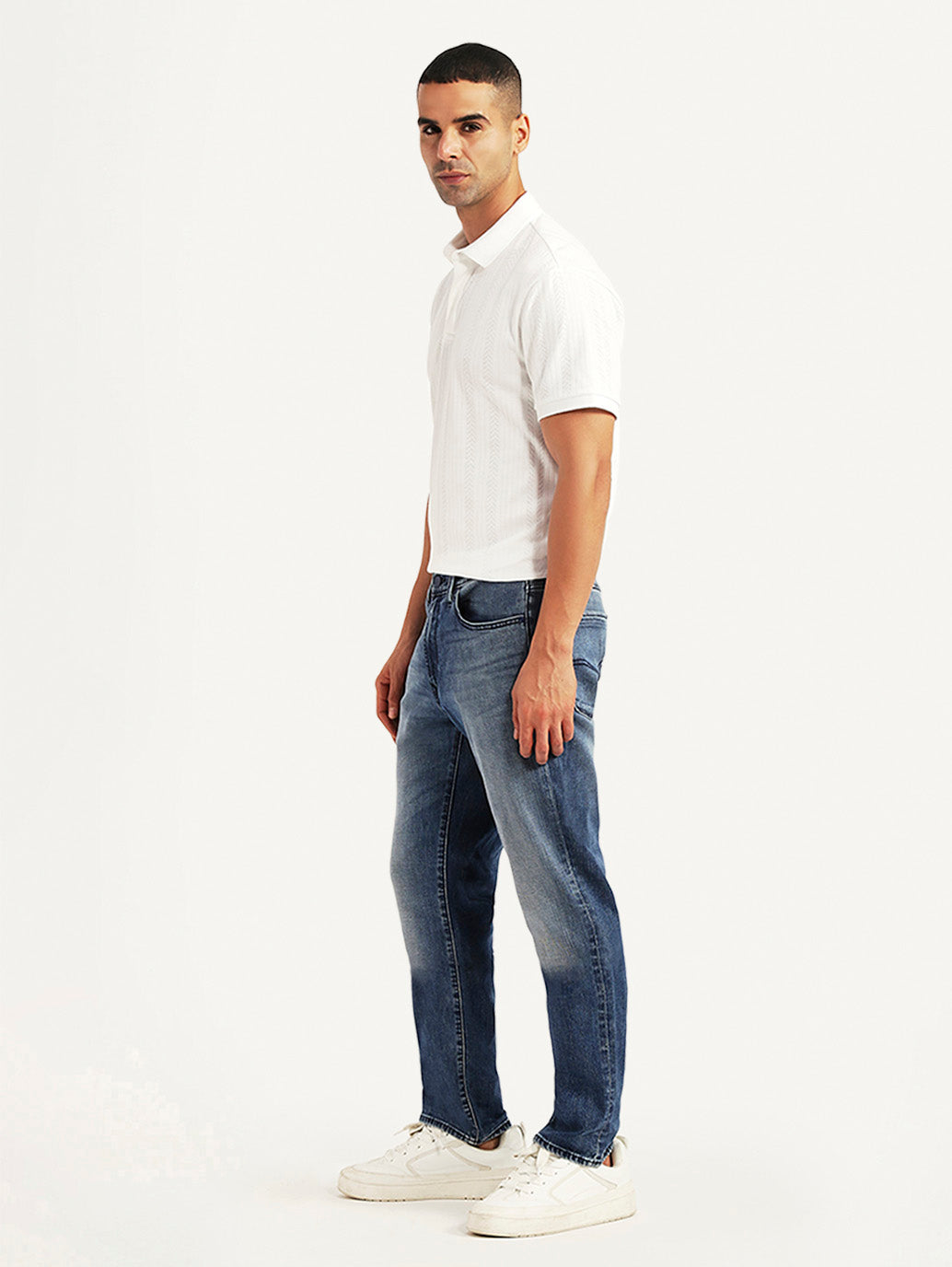 Men's Redloop 541 Blue Tapered Fit Mid Rise Jeans - Side View